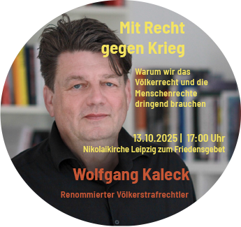 Rechtsanwalt Wolfgang Kalleck spricht am 13. Oktober 2025 in Leipzig zum Friedensgebet© Nihad Nino Pučija